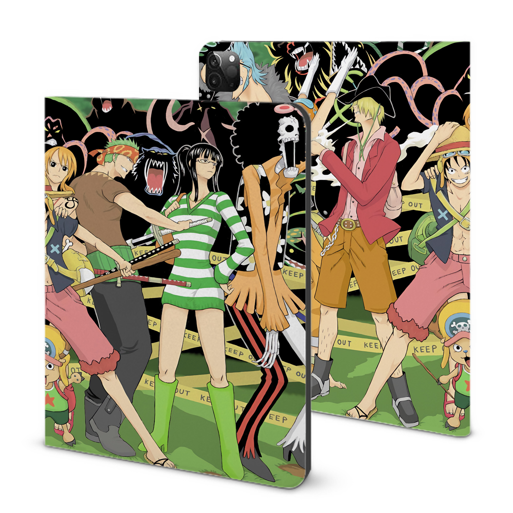 （画像用） ワンピース ONE PIECE IPadケース ペンホルダー付き ブックスタイルデザイン